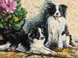 Collies by James S. Brohan, oil on canvas, sold Jan 2018
