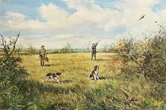 Gordon King British, On the Shoot, oil on canvas