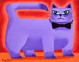 Purple Cat by Graham Knuttel, oil on canvas, sold Jan 2018