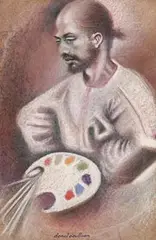 Self Portrait by Donal O'Sullivan, pastel, sold Jan 2018