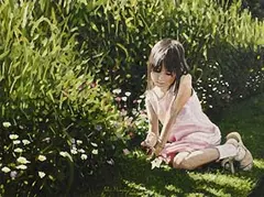 John Murphy, Admiring Wild Flowers, Botanic Gardens, oil on board