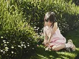 John Murphy, Admiring Wild Flowers, Botanic Gardens, oil on board