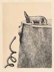 Ronald Topor, Untitled, limited edition lithograph signed & numbered 129 from an edition of 190
