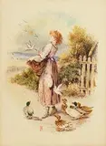 Feeding Time by Myles Birkett Foster Rws British, watercolour, sold Jan 2018