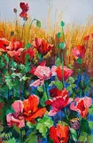 Kenneth Webb, Poppies in a Cornfield I, oil on canvas
