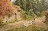 Herding Geese by Frank McKelvey, watercolour, sold Dec 2017