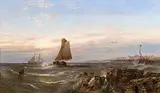 Edwin Hayes, Sunrise at Portstewart with Portrush beyond