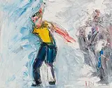 John B. Vallely, The Bowler, oil on canvas