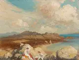 The Bathers by George William Russell, oil on canvas, sold Dec 2017