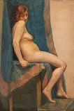John Luke, Female Nude, watercolour