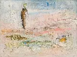 Figure in Landscape by John Kingerlee, oil on board, sold Dec 2017