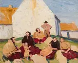 People of the West by Charles Vincent Lamb, oil on board, sold Dec 2017