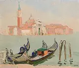 View of San Giorgio Maggiore, Venice by Letitia Marion Hamilton, oil on canvas board, offered Dec 2017