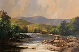 The Owenmore River, Near Lenanne, Connemara by George K. Gillespie, oil on canvas, sold Dec 2017