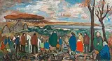 Markey Robinson, Tinkers Encampment, oil on board