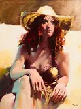Yves Thos French, Clöe, oil on canvas