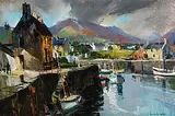 Kenneth Webb, Annalong Harbour, Co.Down, oil on canvas