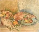 Stella Steyn, Fruit & Pheasants, oil on canvas