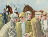 Robert Taylor Carson, Men and Horses, 1987, oil on canvas