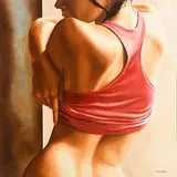 Annick Bouvattier French, Edith et Marcel, oil on canvas