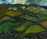 Guus Melai Dutch, Farmsteads, West of Ireland, 1955, oil on board
