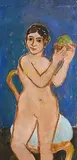 Stella Steyn, Figure with a Basket of Apples, 1953, oil on canvas
