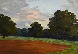 Hans Iten, The Ploughed Field, Belvoir Park, oil on board