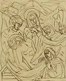 Evie Hone, Study for The Deposition, 1953, mixed media on paper