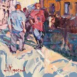Evening Tallow Horse Fair by Arthur K. Maderson, oil on board, sold Oct 2017