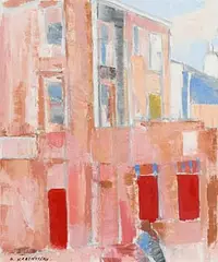 India Street, Brooklyn by Alexey Krasnovsky Russian, oil on canvas, sold Oct 2017