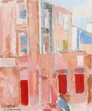 Alexey Krasnovsky Russian, India Street, Brooklyn, oil on canvas