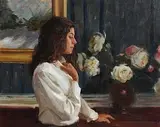 William A. Schneider Opa American, Lost in Thought, oil on canvas