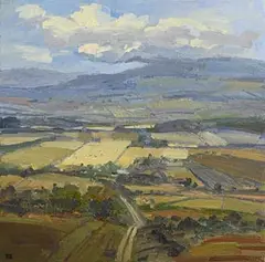 Joop Smits, Landscape, oil on board