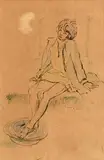 Daniel O'Neill, Dipping Her Feet, 1944, watercolour & ink