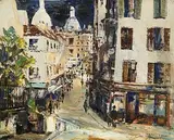 Rue Novens, Notre Dame, Paris by Fergus O'Ryan, oil on canvas, sold Oct 2017