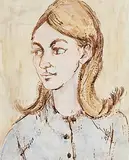 Portrait of Kathleen Joyce by Gerard Dillon, watercolour, sold Oct 2017