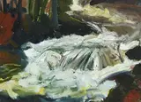 Jill Dennis, Flow Drop, oil on card