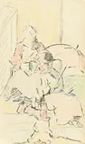 The Parasol by Mary Swanzy, c.1905, coloured pencil drawing, offered Oct 2017
