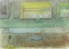 Arthur Power, Two Cafe's, 1981, pastel on paper