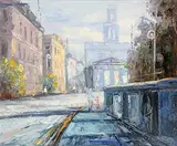 Stuart Williams, Georgian Dublin, oil on board