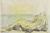 Basil Rakoczi, Male Nude, pen & wash