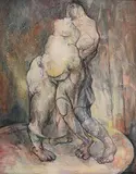 Mary Swanzy, Two Figures, oil on board