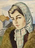 Harry Kernoff, Connemara Cailin, watercolour