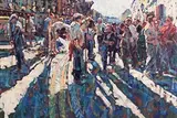 Against Evening Light, Tallow Horse Fair by Arthur K. Maderson, oil on board, sold Sep 2017