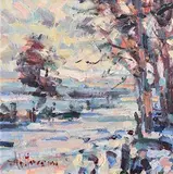 Winter Sunshine Near Cappoquin by Arthur K. Maderson, oil on board, sold Sep 2017