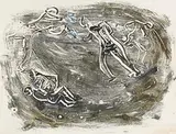 Ancient Warriors on the Boyne by Nano Reid, oil monotype on paper, sold Sep 2017