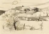 Louis le Brocquy, Mount Venus, 1946, ink & wash