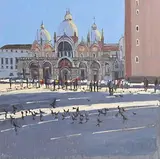 San Marco, Venice by John Morris, oil on board, sold Sep 2017