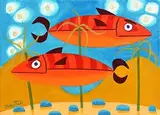 Fish in the Deep by Graham Knuttel, oil on canvas, sold Sep 2017