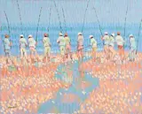 Fly Fishing by Desmond Carrick, oil on board, offered Sep 2017